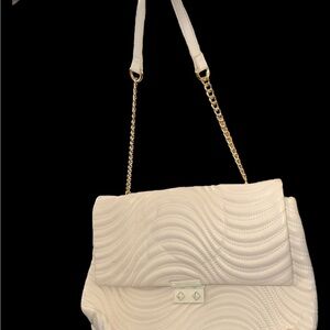 Betsey Johnson White Quilted Shoulder Bag EUC